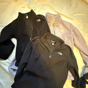 3 northface fleece jacket and top